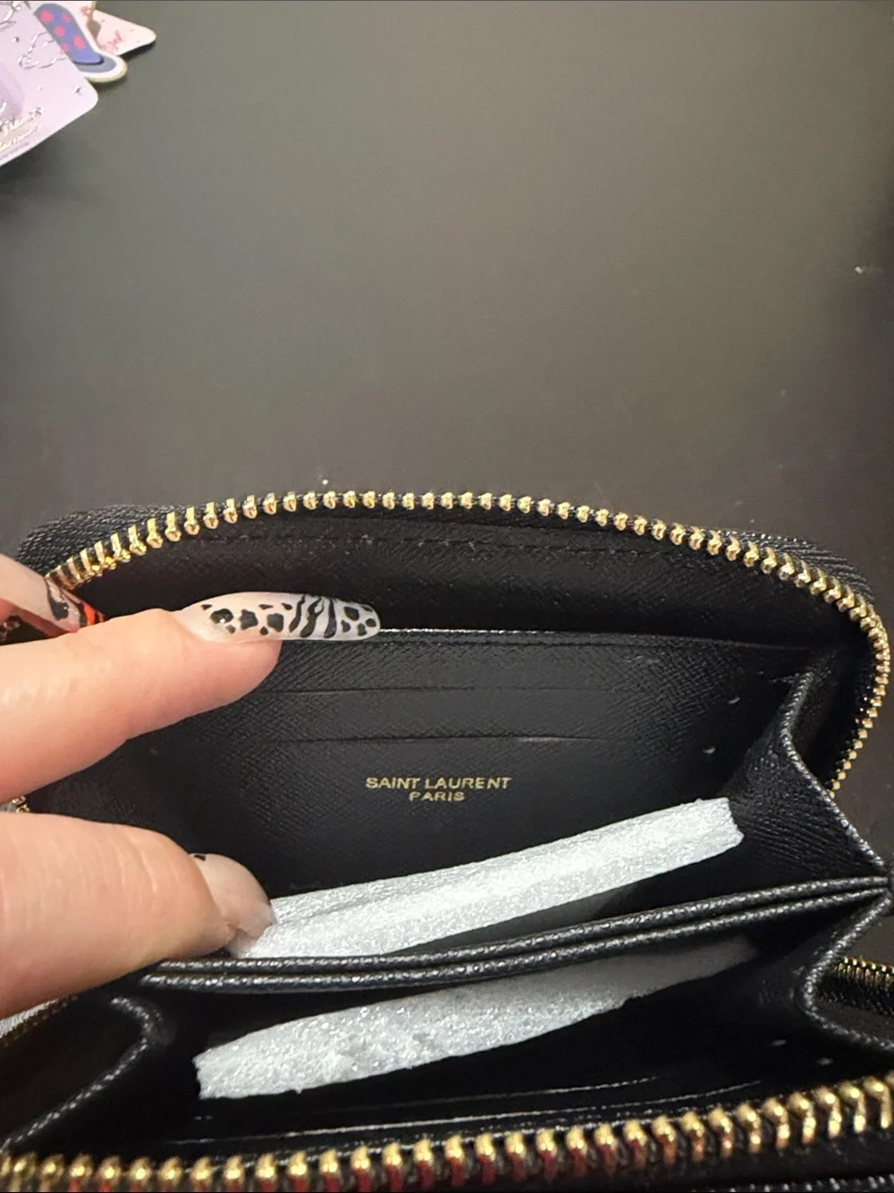 Monogram Quilted Leather Zip Wallet with Gold Logo Brand New!